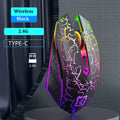 LumiGlide RGB Wireless Ergonomic Gaming Mouse – Silent Click 1600 DPI for PC, Mac & Laptops