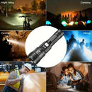 100000LM Super Bright Rechargeable LED Torch Long Range Tactical Flashlight Waterproof