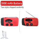 2000mAh Emergency Solar Radio with LED Light USB Rechargeable Portable FM/AM