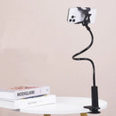 FlexiView Gooseneck Phone Holder with Long Arm Clamp for Bedside & Desk Use