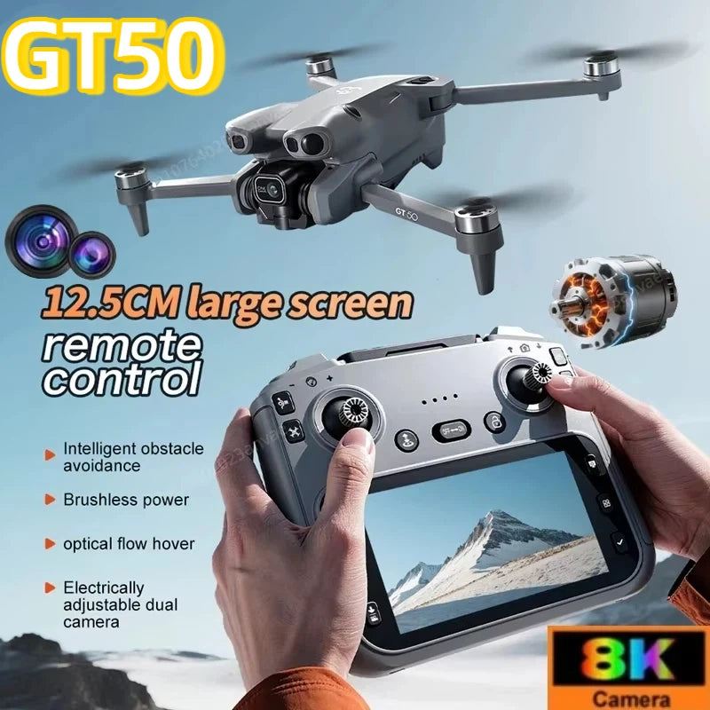 SkyVision GT50 8K GPS Drone with Dual Camera & Smart Obstacle Avoidance