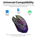 LumiGlide RGB Wireless Ergonomic Gaming Mouse – Silent Click 1600 DPI for PC, Mac & Laptops
