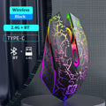LumiGlide RGB Wireless Ergonomic Gaming Mouse – Silent Click 1600 DPI for PC, Mac & Laptops