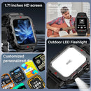 LAXASFIT Men’s Smart Fitness Watch 1.71” Screen LED Flashlight Bluetooth Calling