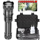 100000LM Super Bright Rechargeable LED Torch Long Range Tactical Flashlight Waterproof
