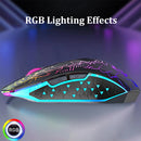 LumiGlide RGB Wireless Ergonomic Gaming Mouse – Silent Click 1600 DPI for PC, Mac & Laptops