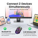 LumiGlide RGB Wireless Ergonomic Gaming Mouse – Silent Click 1600 DPI for PC, Mac & Laptops