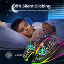 LumiGlide RGB Wireless Ergonomic Gaming Mouse – Silent Click 1600 DPI for PC, Mac & Laptops